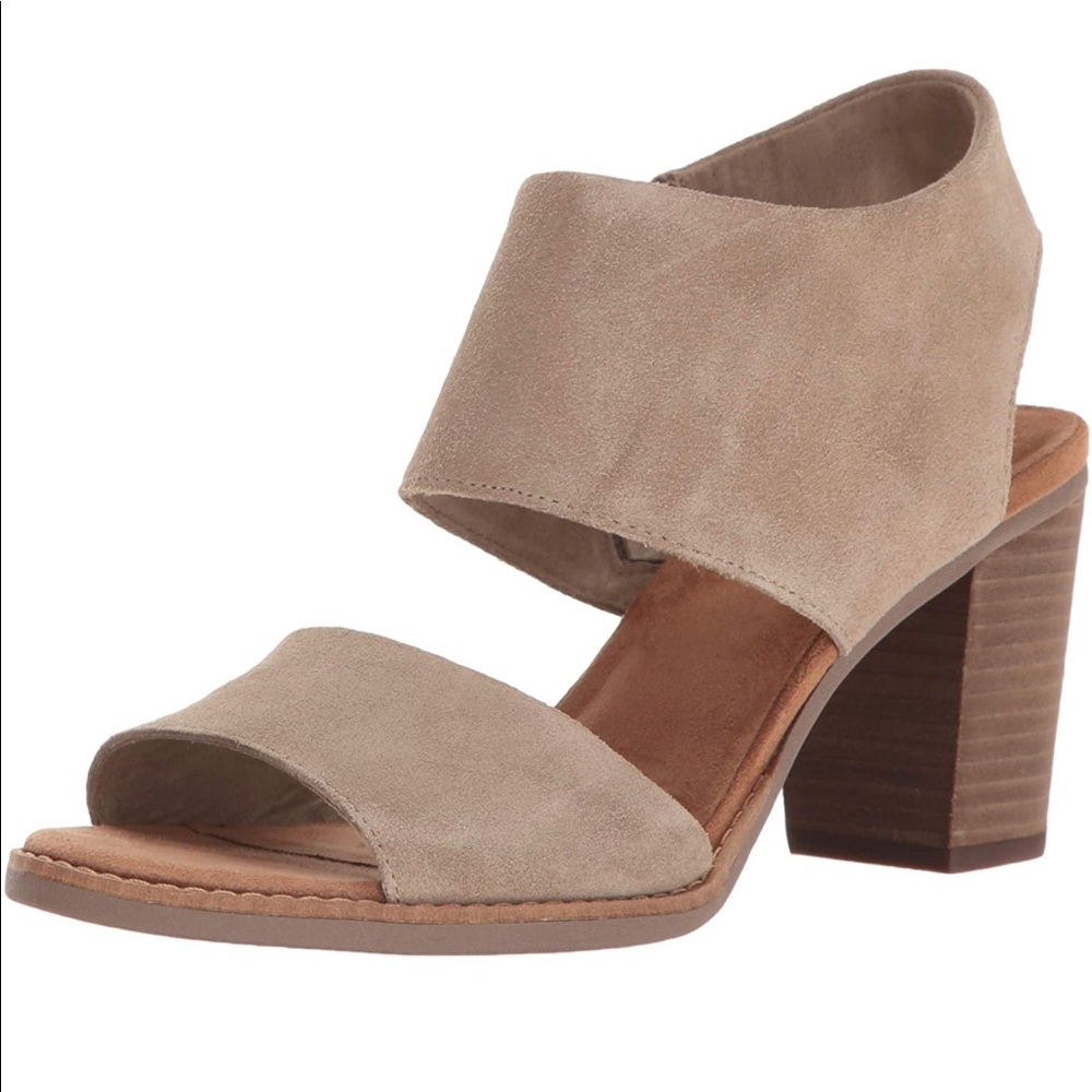 TOMS Women's Majorca Cut-Out Sandal, Suede Taupe